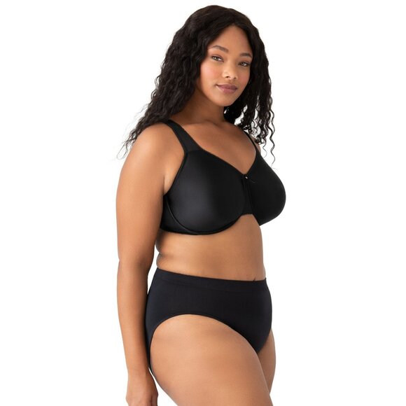 🆕WACOAL Basic Beauty Full Non-padded Seamless Underwire Bra 44DD Black #855192 - Picture 7 of 12